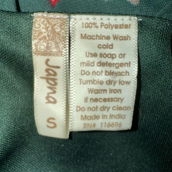 Japna Green Floral Tank Top Women’s Small Romantic Feminine Sleeveless - Picture 4 of 4